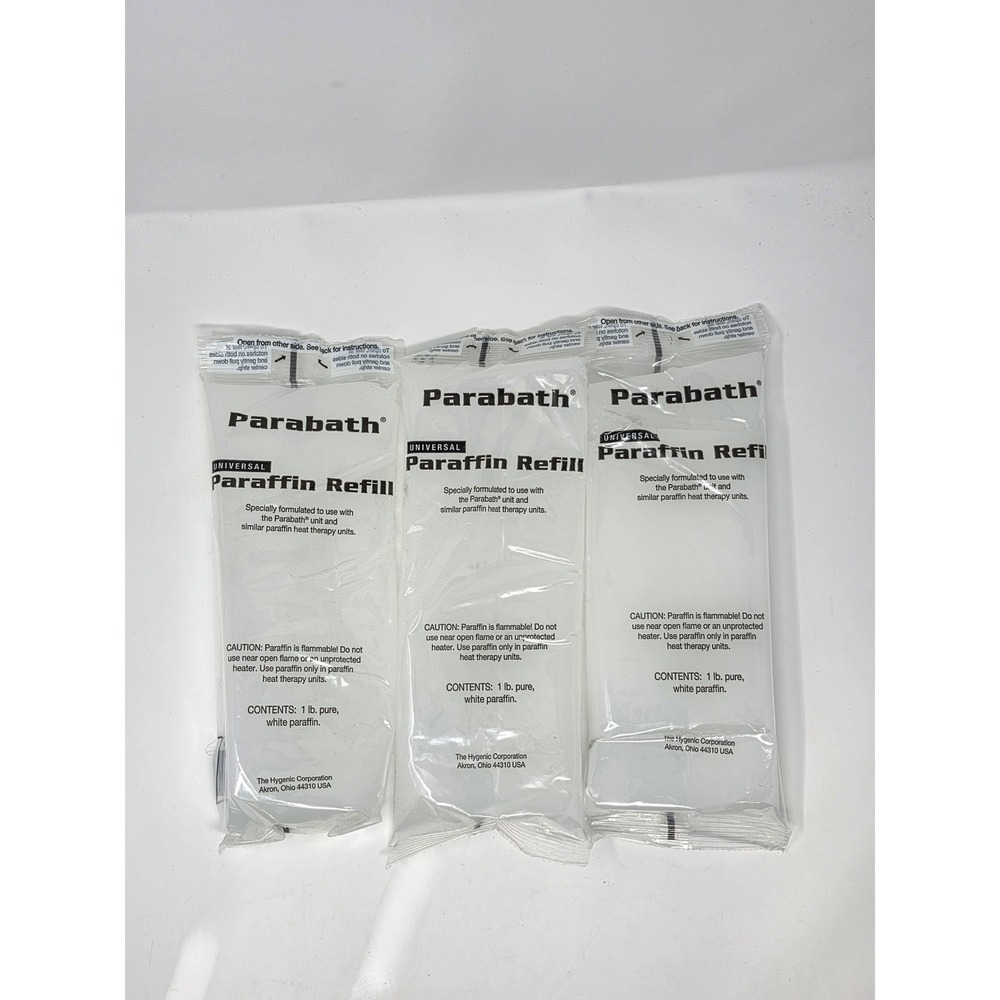New Parabath Universal Paraffin Refill 1lb Pure White Unscented Wax 3 Pack 24130